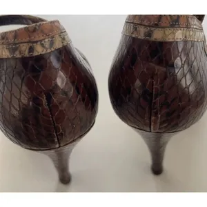 Vintage Via Spiga Snake Skin Leather Brown Multicolor Women’s Sz 8 Italy RARE thumbnail 11