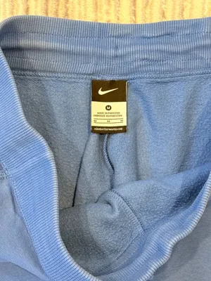 Nike women's medium blue fleece lined wide-leg sweatpants thumbnail 2