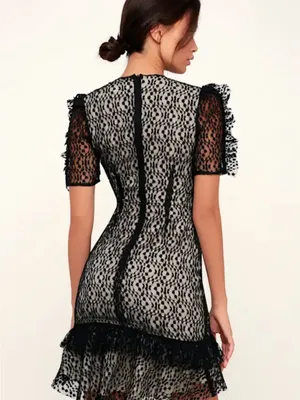 Elliatt Venice‎ Black Lace Ruched Mini Dress size XS thumbnail 2