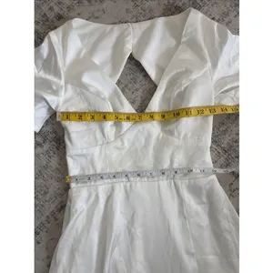 Lulus Elegant Confidence White Satin Flutter Sleeve Cutout Maxi Dress Size XS thumbnail 7
