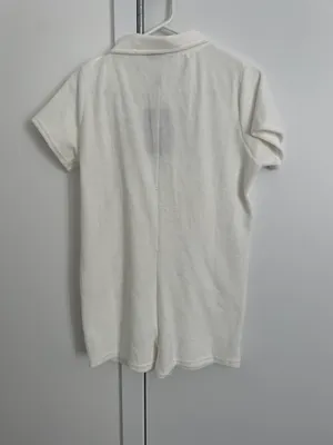 Pretty Little Thing Cream Petite Towelling Romper thumbnail 6