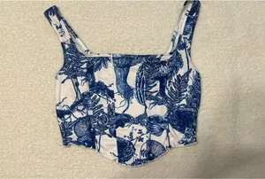 SheIn Shine Blue Nature Crop Top thumbnail 1