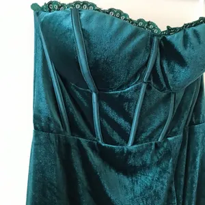 Lulus Luxurious Allure Emerald Green Velvet Strapless Maxi Dress, Size Medium thumbnail 7