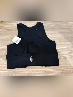 Free People Floral Every Single Time Black Sports Bra Size M/L thumbnail 3