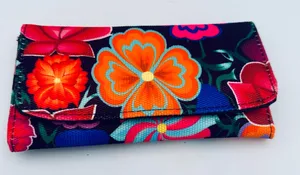 Mexican Vibrant Floral Embroidered Wallet thumbnail 1