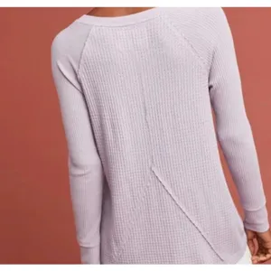 Maeve by Anthropologie Purple Pearson Waffle Pullover Tee - Size - Medium thumbnail 3