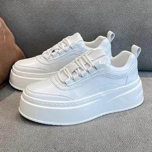 NWT ~ White Breathable Lightweight Faux Leather Platform Sneakers ~ Women's 11.5 thumbnail 3