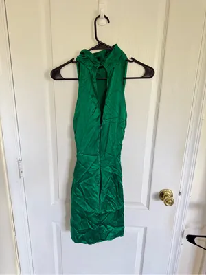 Amanda Uprichard Sandrine Dress in Dark Green thumbnail 5