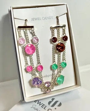Bomb Party Rare 3 Strand Jewel Candy Retro “The Camellia” Bracelet thumbnail 1