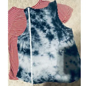 American Eagle Soft & Sexy Top Bundle Striped Tee Tie Dye Tank Red Blue Womens M thumbnail 9