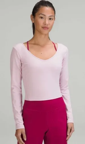 lululemon‎ Align Long Sleeve Womens 6 Pink Peony Nulu Cropped NWT Balletcore thumbnail 1