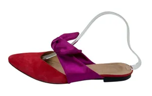 Vero Cuoio Marco Purple Red Bow Accent Slip On Pointed Toe Flats Sandals US 7.5 thumbnail 1