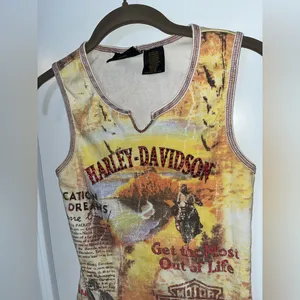 Harley Davidson Motorcycles VTG Streetwear Tank Ribbed Biker Babe Y2K Grunge Med thumbnail 13