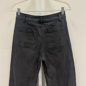 Miou Muse Straight Wide Leg High Waisted Denim Jeans Stretch Faded Black Med W28 thumbnail 7