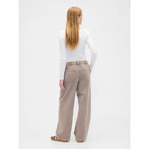 GAP Denim NWOT Mushroom Brown High Rise Pull-On Wide-Leg Utility Jeans Small thumbnail 4