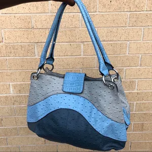 RARE Y2K GUESS Goth Grunge Mcbling Bimbo shoulder hand bag purse Ostrich Leather Western Hobo 2000s thumbnail 3