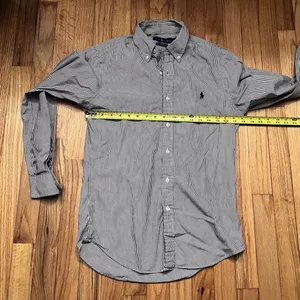 Polo Ralph Lauren Shirt Men Small Slim Black White Striped Button Down thumbnail 4