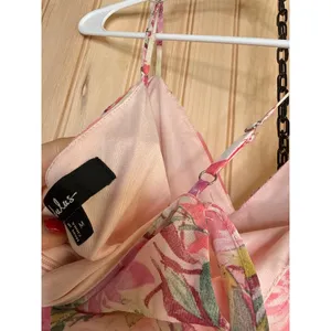 NWOT Lulus Watch Me Grow Pink Floral Print Cold-Shoulder High-Low Dress Resort M thumbnail 6