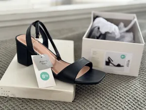 A New Day Black Sandal Heels thumbnail 1