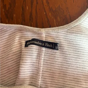 Abercrombie & Fitch Striped Tank Top Ruched Front Size Small Gray thumbnail 3