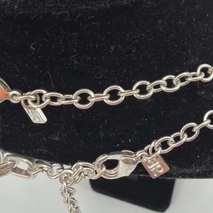 Banana Republic Set 2 Silver Tone Statement Links Chain Necklace Layered thumbnail 5