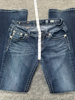 Miss Me Dark Blue Flare Jeans with Contrast Stitching thumbnail 4
