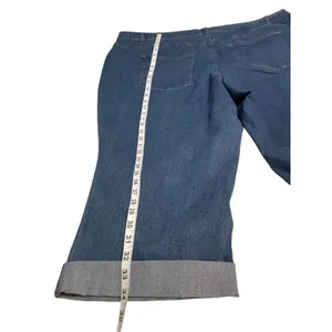 NWT Women Within 30W Petite Stretch Denim Capri Jeans Plus Size Cuffed thumbnail 9