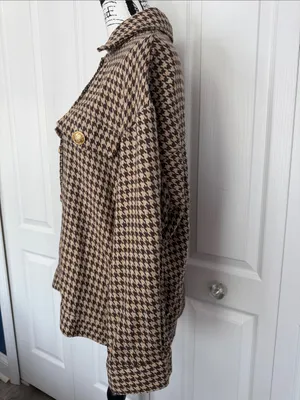 BloomChic Brown & Cream Houndstooth Button thumbnail 4