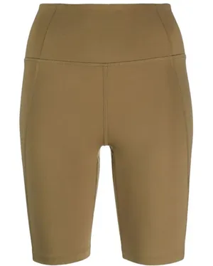 Girlfriend Collective high-waisted bike shorts in khaki green XS thumbnail 1