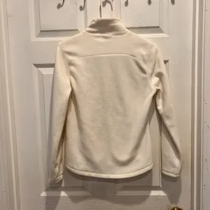Old‎ Navy Womens Small Petite Cream Full Zip Fleece Mock Neck Jacket Off White thumbnail 5