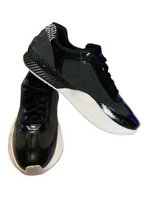 SOREL ONA BLVD Classic Waterproof Sneakers Black Suede Patent Women's 10.5 thumbnail 1