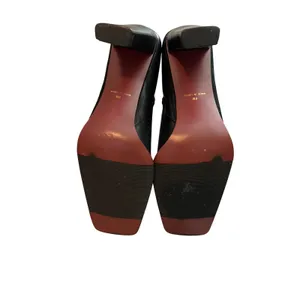 Black Mixed Media Leather Suede Square Toe Block Heel Ankle Boots Size 8M thumbnail 5