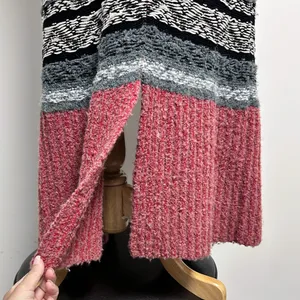 Anthropologie Sleeping On Snow Red Ivory Quillins Jacquard Open Vest Duster M/LP thumbnail 5