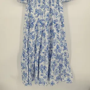 Tuckernuck Ginger Dress Medium Blue Floral Toile Maxi Coastal Grandmother Preppy thumbnail 6