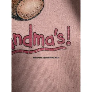 Vintage Grandma Sweatshirt Fruit of the Loom Medium Pink Teddy Bear Long‎ Sleeve thumbnail 5