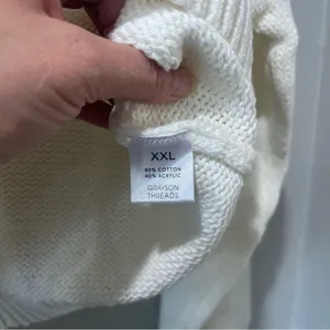 NEW Grayson Threads USA Graphic‎ Sweater Off White Cropped Crop Knit XXL thumbnail 6