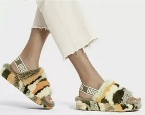 Ugg Fluff Yeah Slide Slipper Sandals 1118164 Olive Cali Women’s Sz 8 thumbnail 1