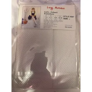 Girls White Fishnet Tights‎ Size Medium 4-7 By Leg Avenue thumbnail 2