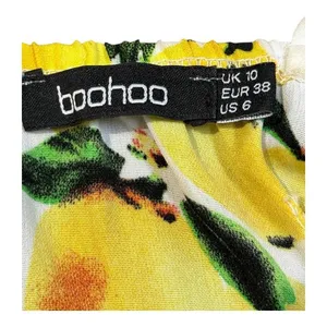 Boohoo‎ Lemon Print Sundress Yellow Fruit Floral Cutout Summer Coquette Vacation thumbnail 8