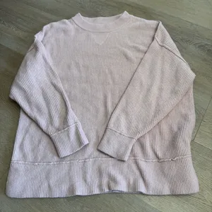 Aerie Light Pink Ribbed Knit Pullover Sweater thumbnail 1