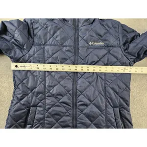 Columbia Copper‎ Crest Jacket SMALL quilted Soft Faux Fur Lined Hooded Navy Blue thumbnail 5
