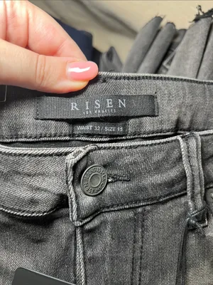 Risen Jeans High Rise Raw Hem Flare Jeans thumbnail 3