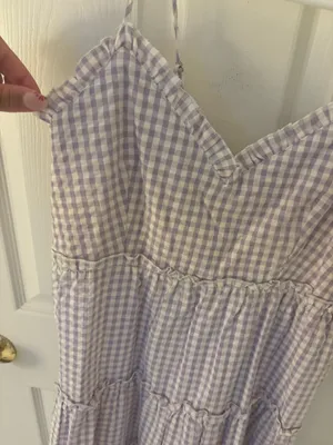 Purple and White gingham dress thumbnail 3