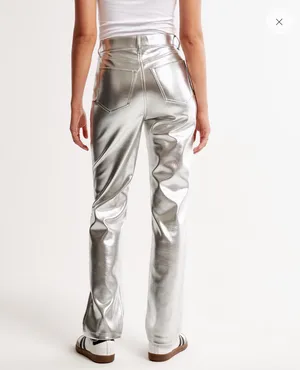 Silver Leather Pants thumbnail 2
