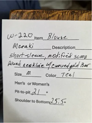 Meraki Women’s Gold Bar Cutout Chiffon Blouse Teal Green Size M W-220 thumbnail 6