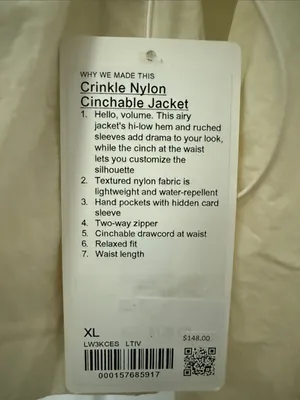 lululemon athletica Cream Peplum Zip Bomber Jacket thumbnail 2