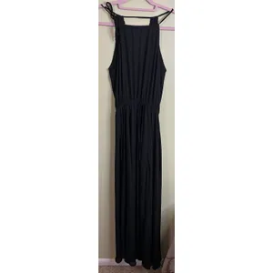 Lulus Essence of Style Black Maxi flowing skirt side slit Dress, size XS thumbnail 7