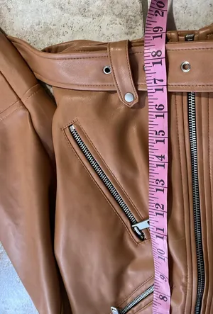 Avec Les Filles Biscotti Vegan Leather Moto Jacket Belted Crop thumbnail 8