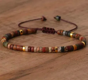 Unisex Healing Crystal Bracelet Handmade Beaded Rose Red Tiger’s Eye Stretch handmade thumbnail 6