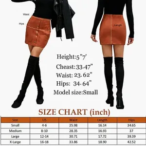 Naggoo Women's Size‎ Medium High Waist Mini Skirt Army Green Faux Suede Button thumbnail 14